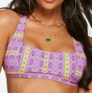 🆕️ Jessica Simpson Bohemian Pink Small Bikini Top NWT